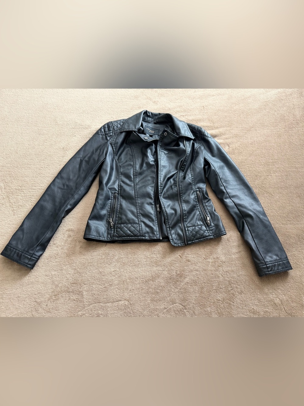 Celebrity Pink Black Faux Leather Jacket